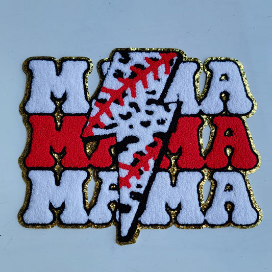 Baseball Mama Bolt Chenile Patch