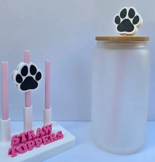 Dog Paw 3D Printed Straw Topper