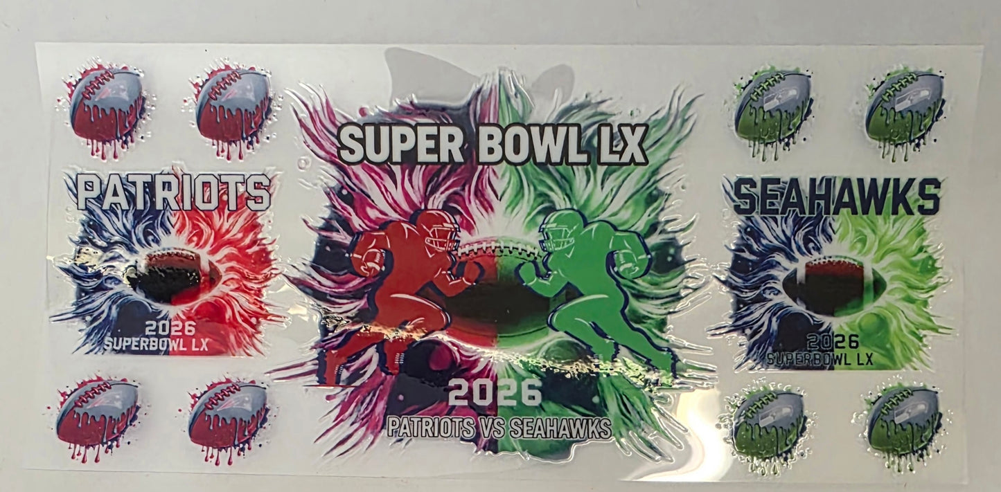 Superbowl 2026 8 Options!! - 16 oz / 20 oz Libby UV DTF