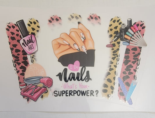 Nails Superpowers - UV DTF 24 oz cold cup Wrap RTS