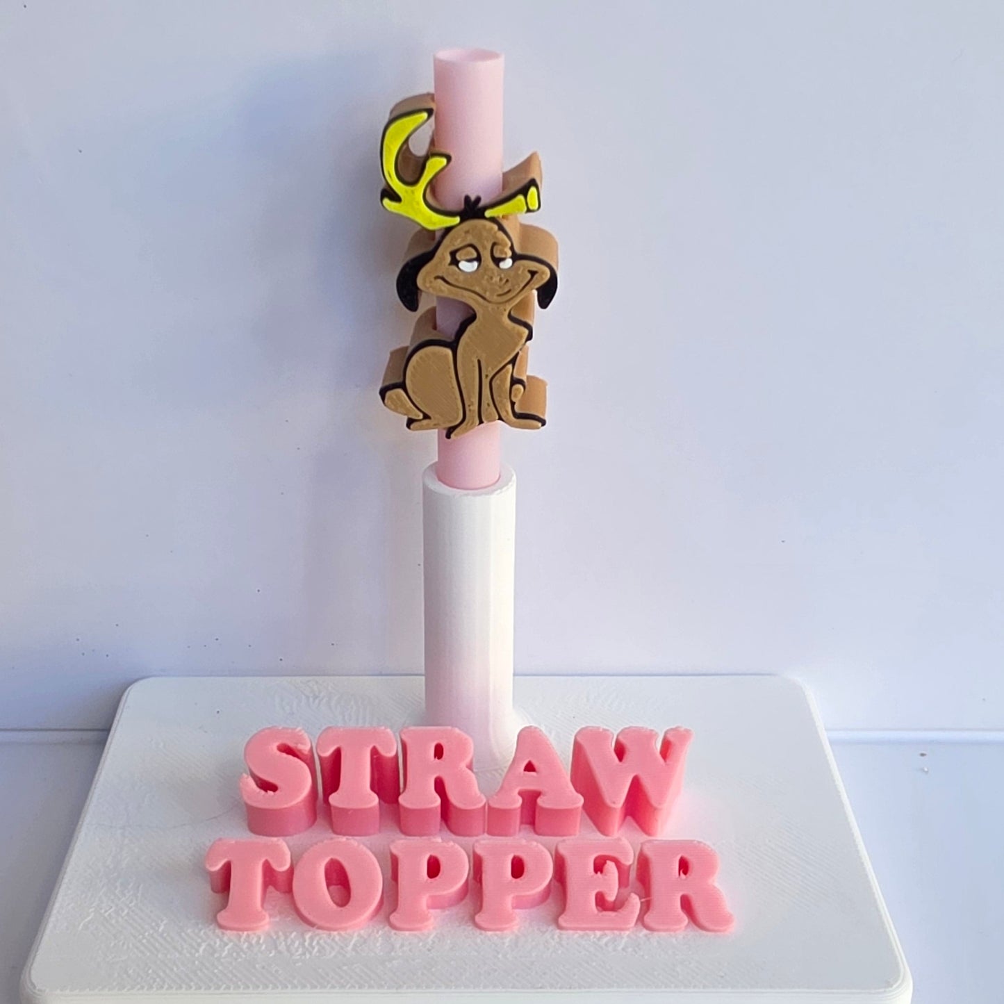 Christmas Dog Max 3D Printed Straw Topper