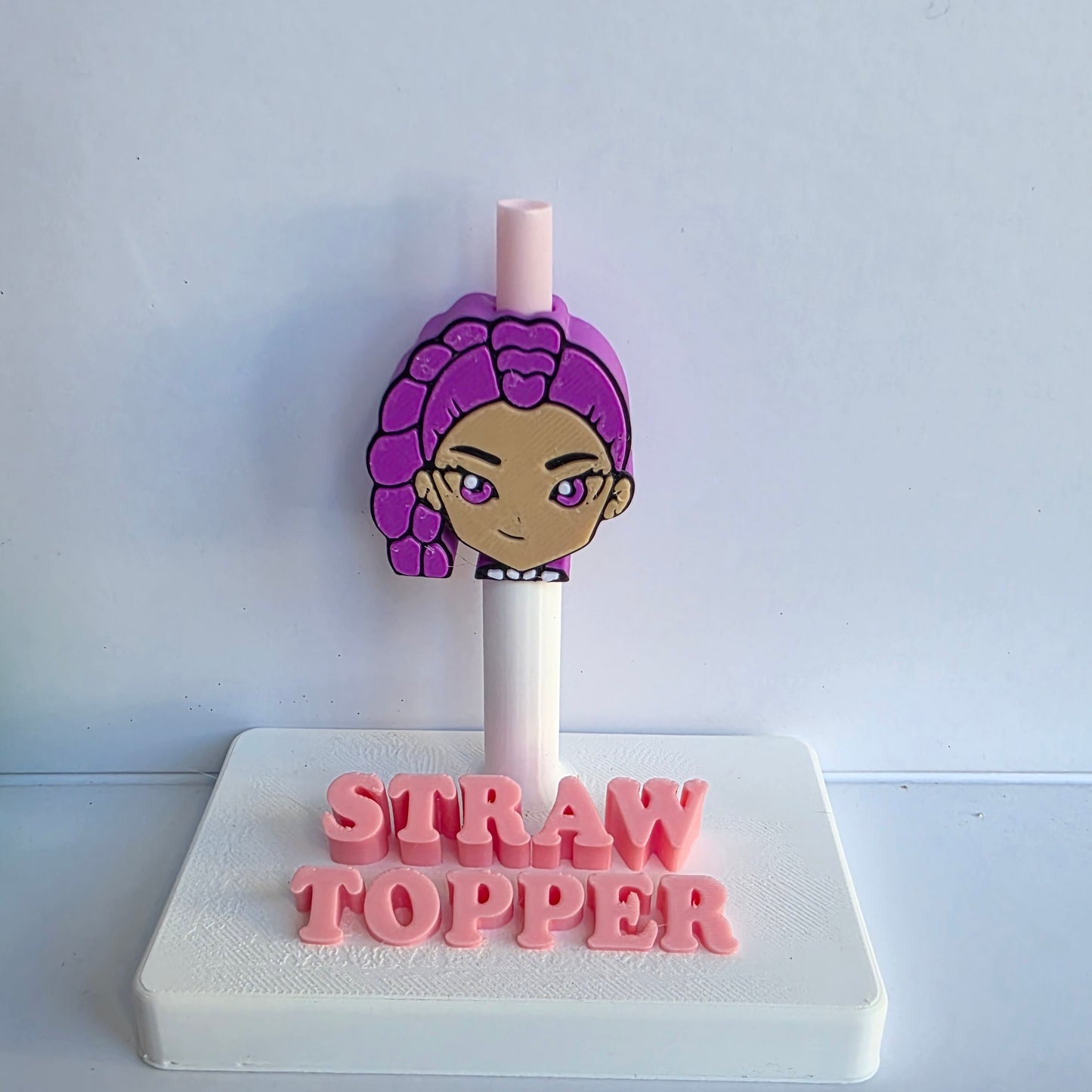 Kpop K Pop Purple Girl  3D Printed Straw Topper