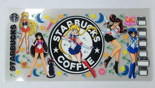 Star Girl Crew Coffee SB - 16 oz Libby UV DTF Wrap RTS