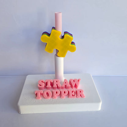 Autism Awareness 3D Printed Straw Topper