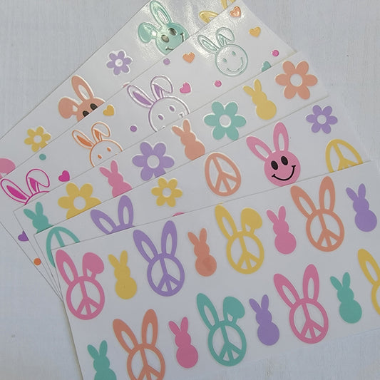 Colorful Easter Peace Bunny Bundle - Libby UV DTF Wrap Bundle