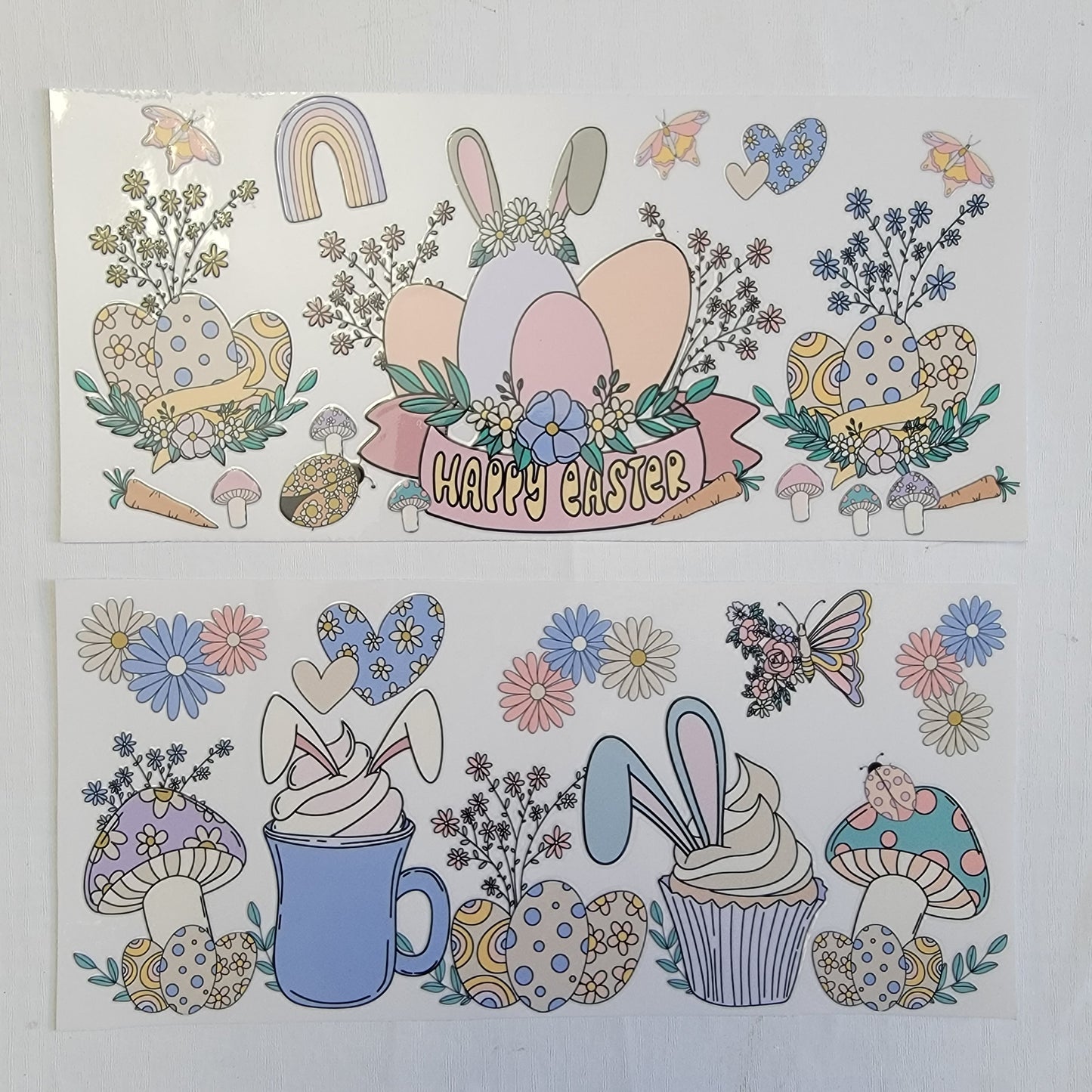 Floral Spring Retro Bunny Happy Easter Bundle - Libby UV DTF Wrap Bundle