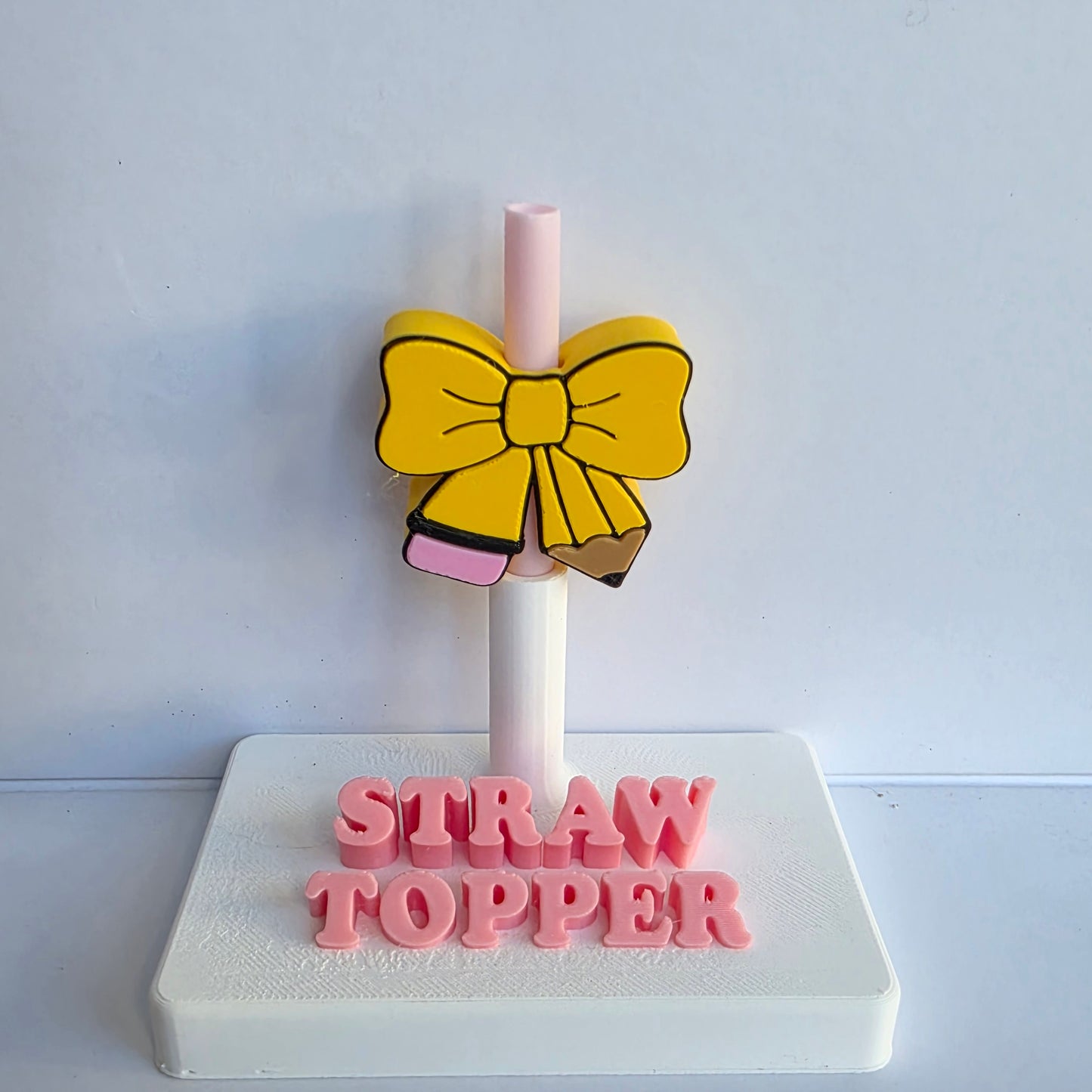 School Pencil Bow 3D Printed Straw Topper