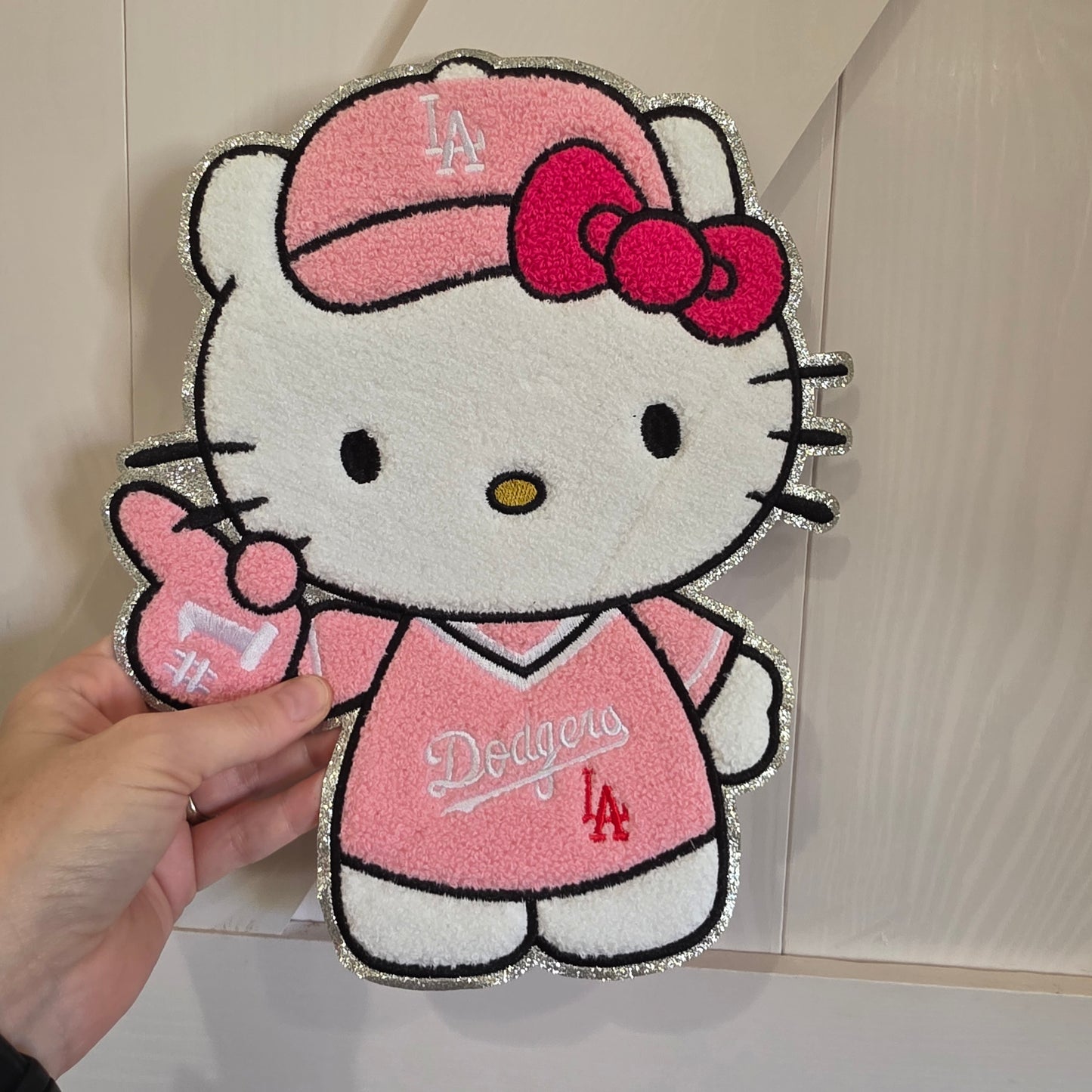 Pink Baseball LA - Chenile Patch