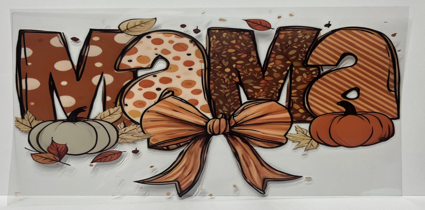 Fall Autumn Mama UVDTF Libby Wrap