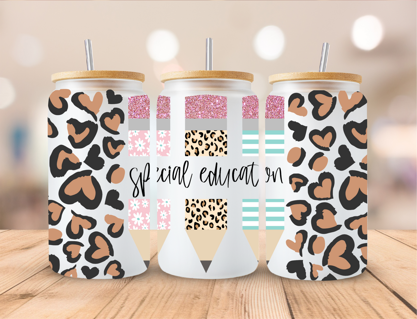 Cheetah Special Education - 16 oz Libby UV DTF Wrap