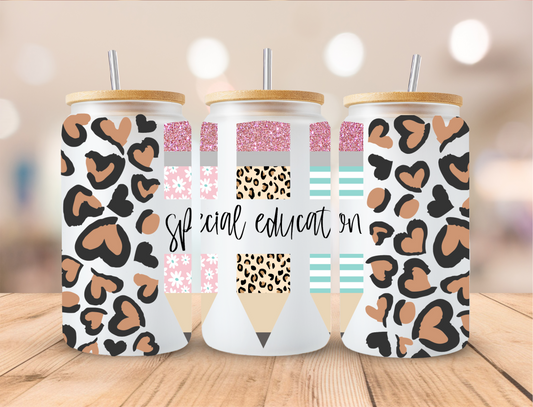 Cheetah Special Education - 16 oz Libby UV DTF Wrap