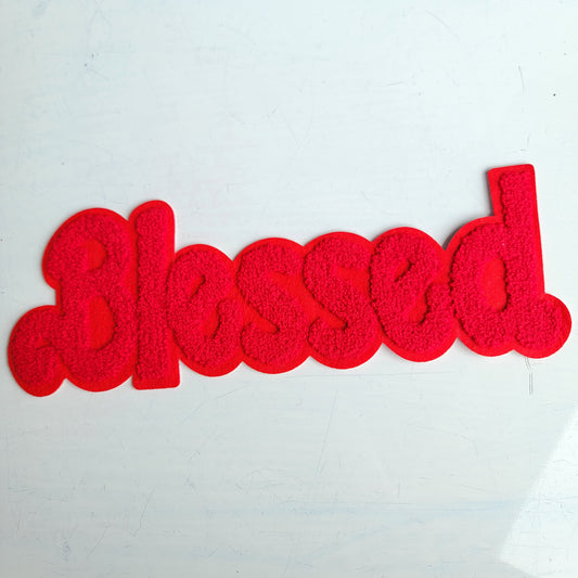 Red BLESSED Chenile Patch