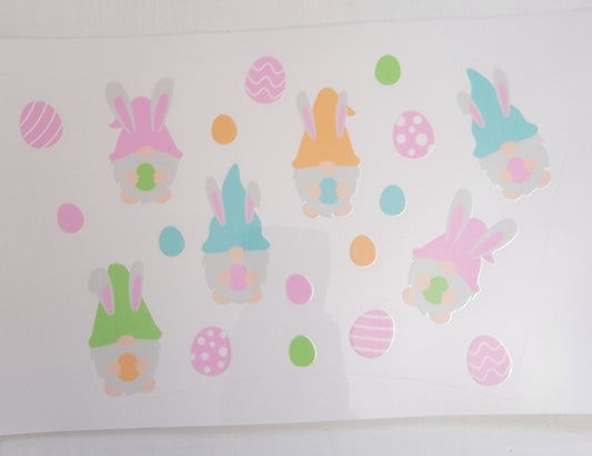 Mini Pastel Easter Gnomes - UV DTF 24 oz cold cup Wrap RTS