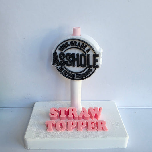 Vulgar A Hole 3D Printed Straw Topper