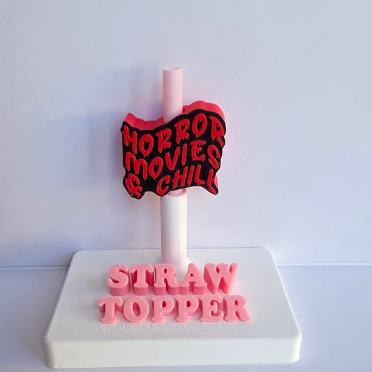 Horror Movie And Chill 3D Printed Straw Topper