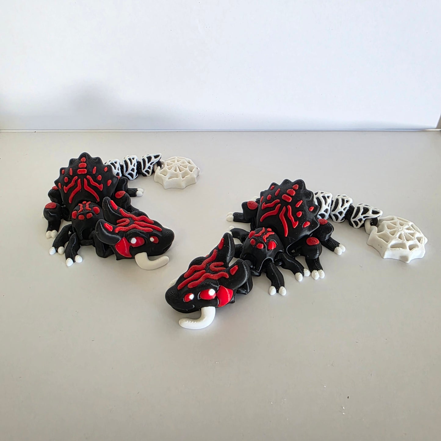 Articulated Flexi Christmas Black and Red Spider Dragon Poseable 3D Printed Toy
