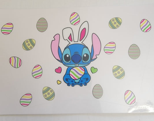 Easter Egg With Alien And Bunny Ears - UV DTF 24 oz cold cup Wrap RTS