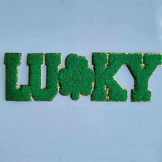 Dark Green LUCKY Chenile Patch