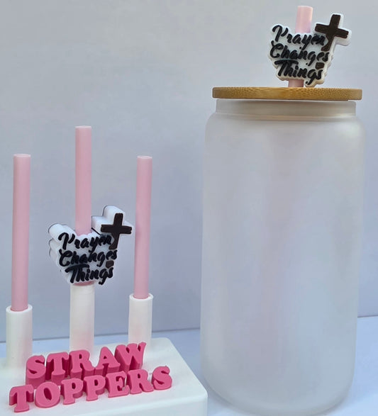 Christmas Prayer Changes Things 3D Printed Straw Topper