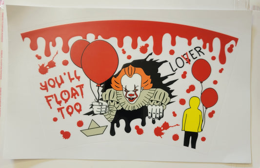 Halloween You'll Float Too - 24 oz cold cup Wrap RTS