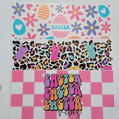 Checkered and Cheetah Colorful Easter Bunny Bundle - Libby UV DTF Wrap Bundle
