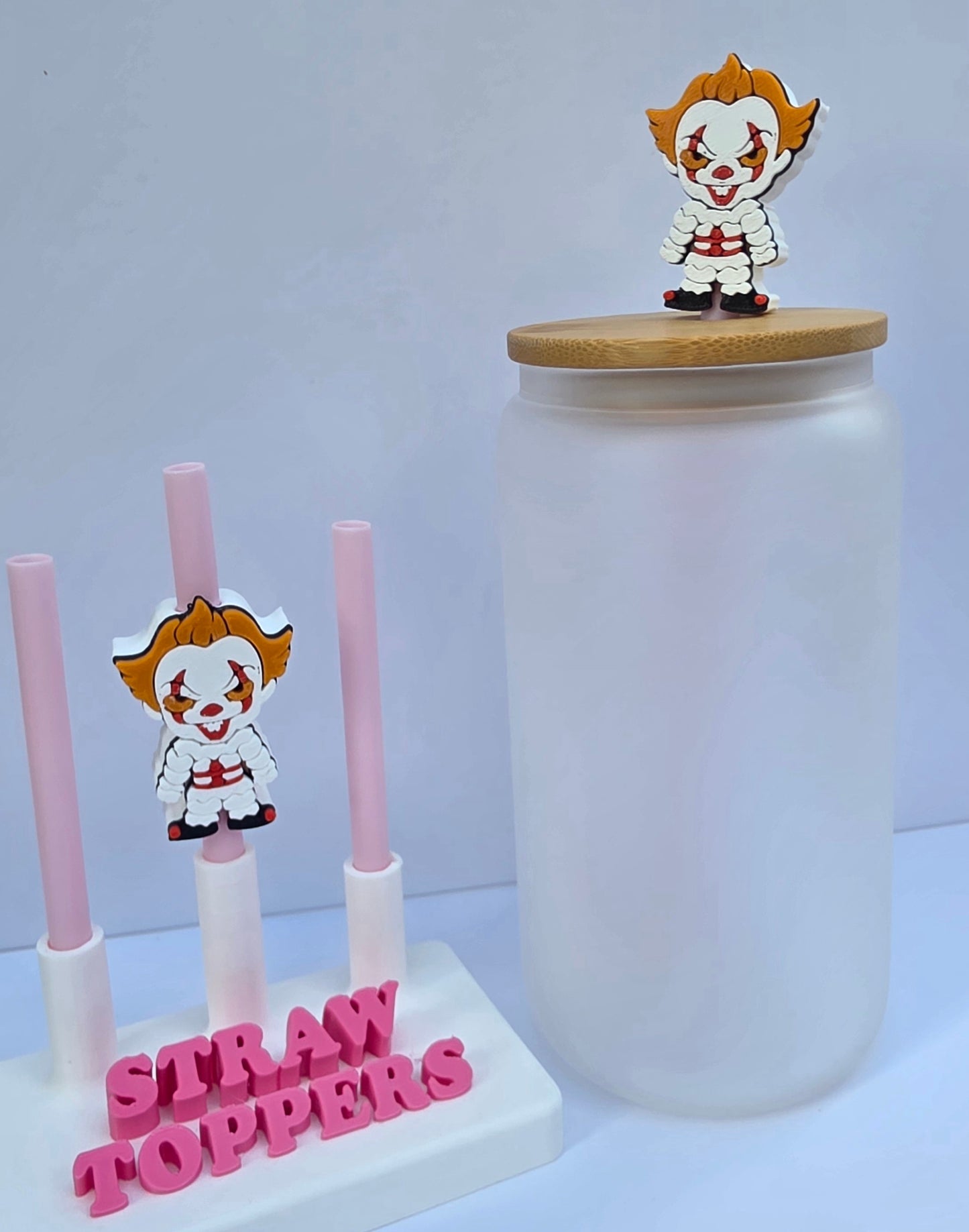 Halloween Horror Clown 3D Printed Straw Topper