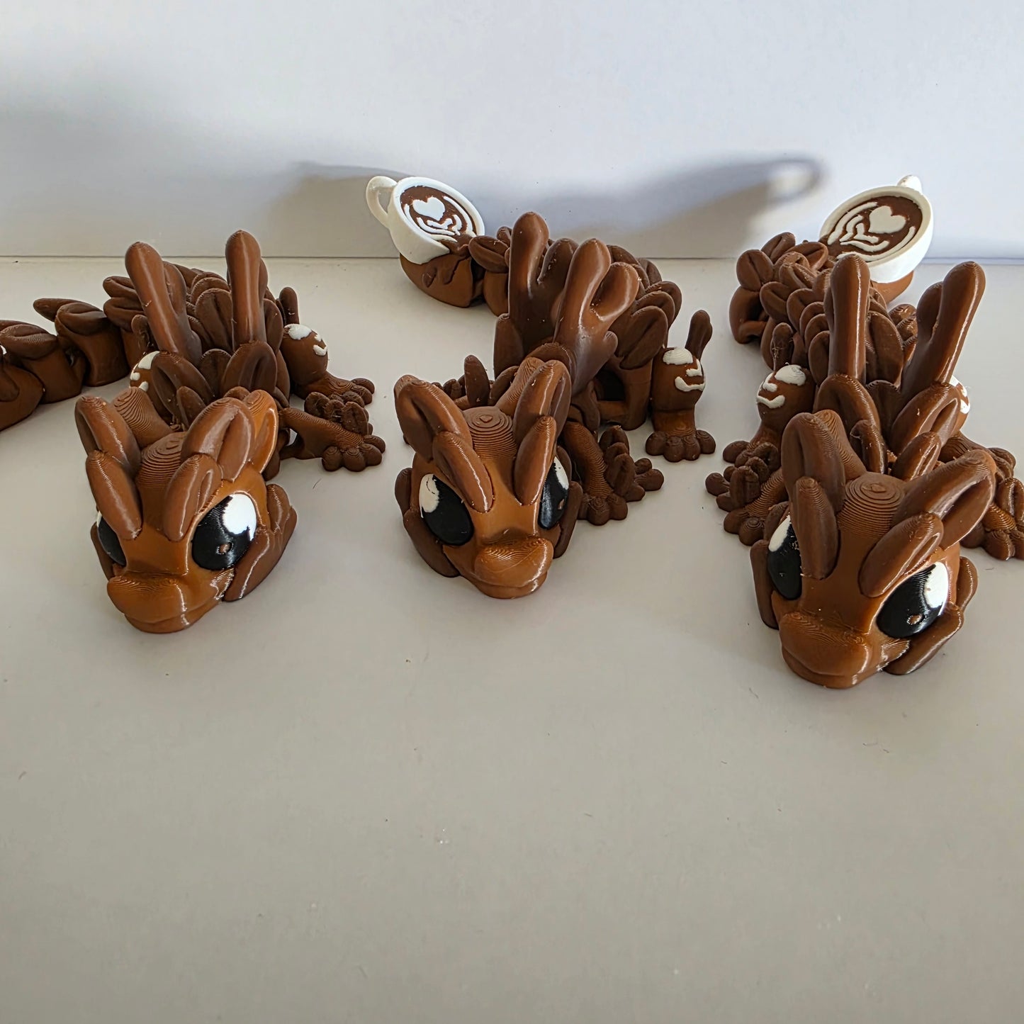 Articulated Flexi Coffee Lattee Espresso Dragon Poseable 3D Printed Toy
