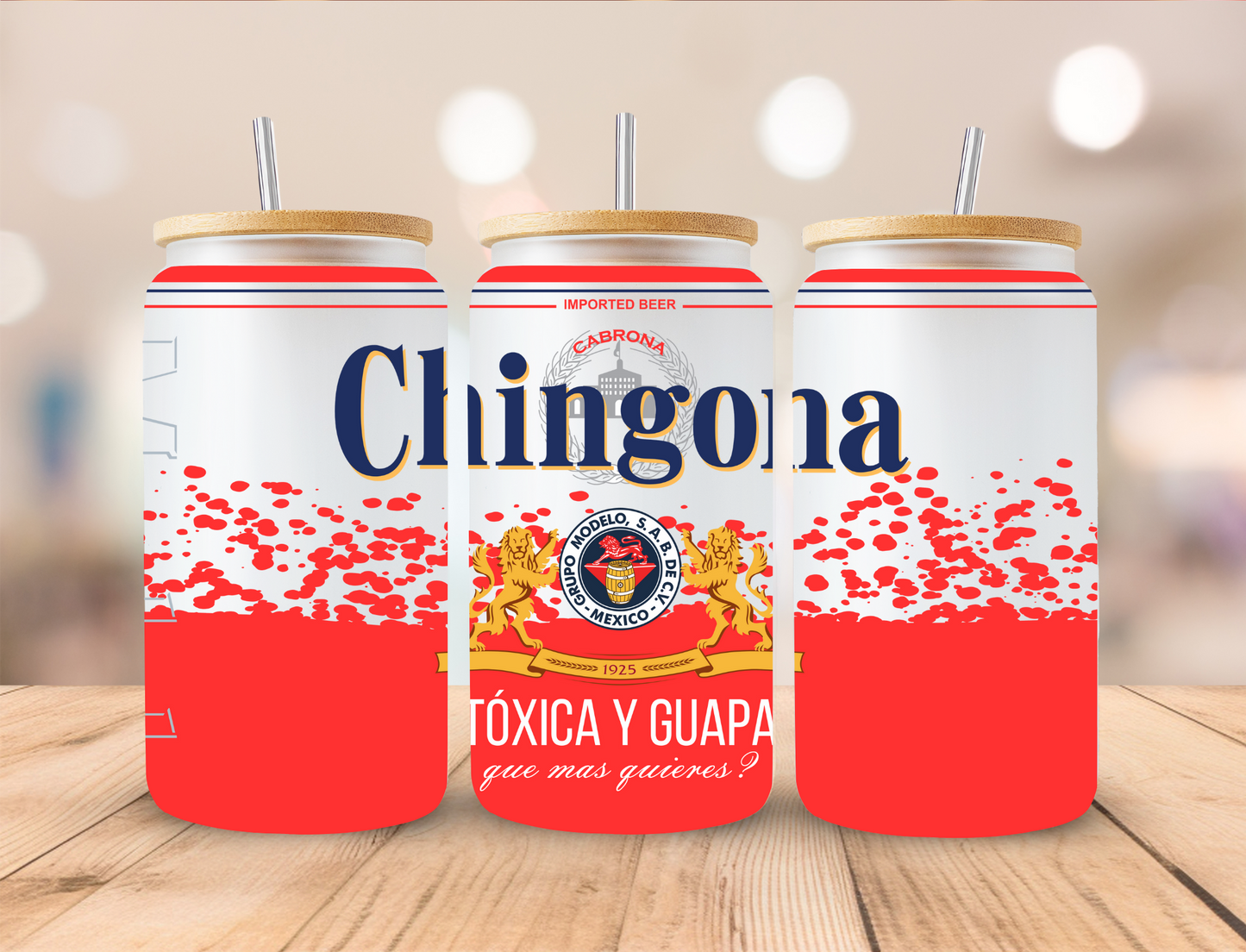 Red Chingona - 16oz/20oz Libby UV DTF Wrap