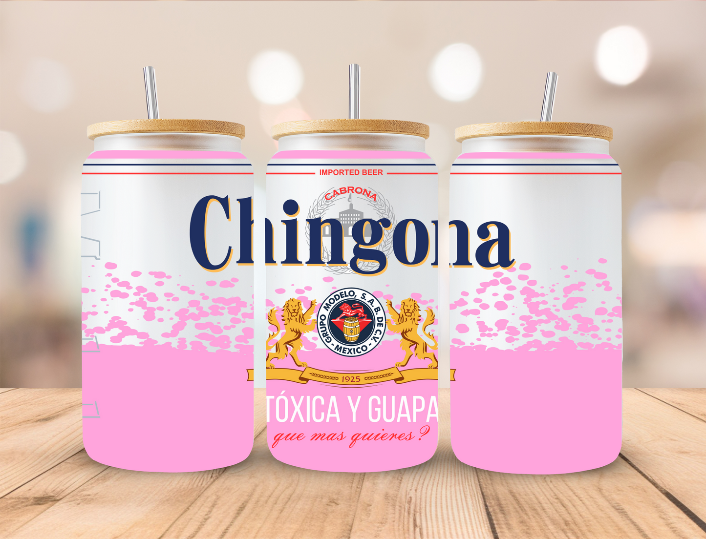 Baby Pink Chingona - 16oz/20oz Libby UV DTF Wrap