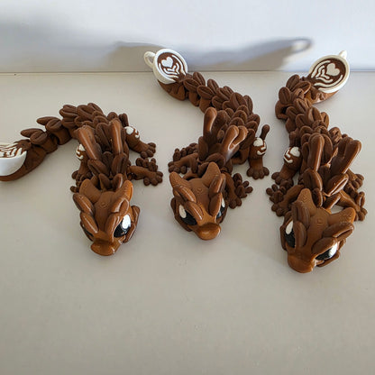 Articulated Flexi Coffee Lattee Espresso Dragon Poseable 3D Printed Toy