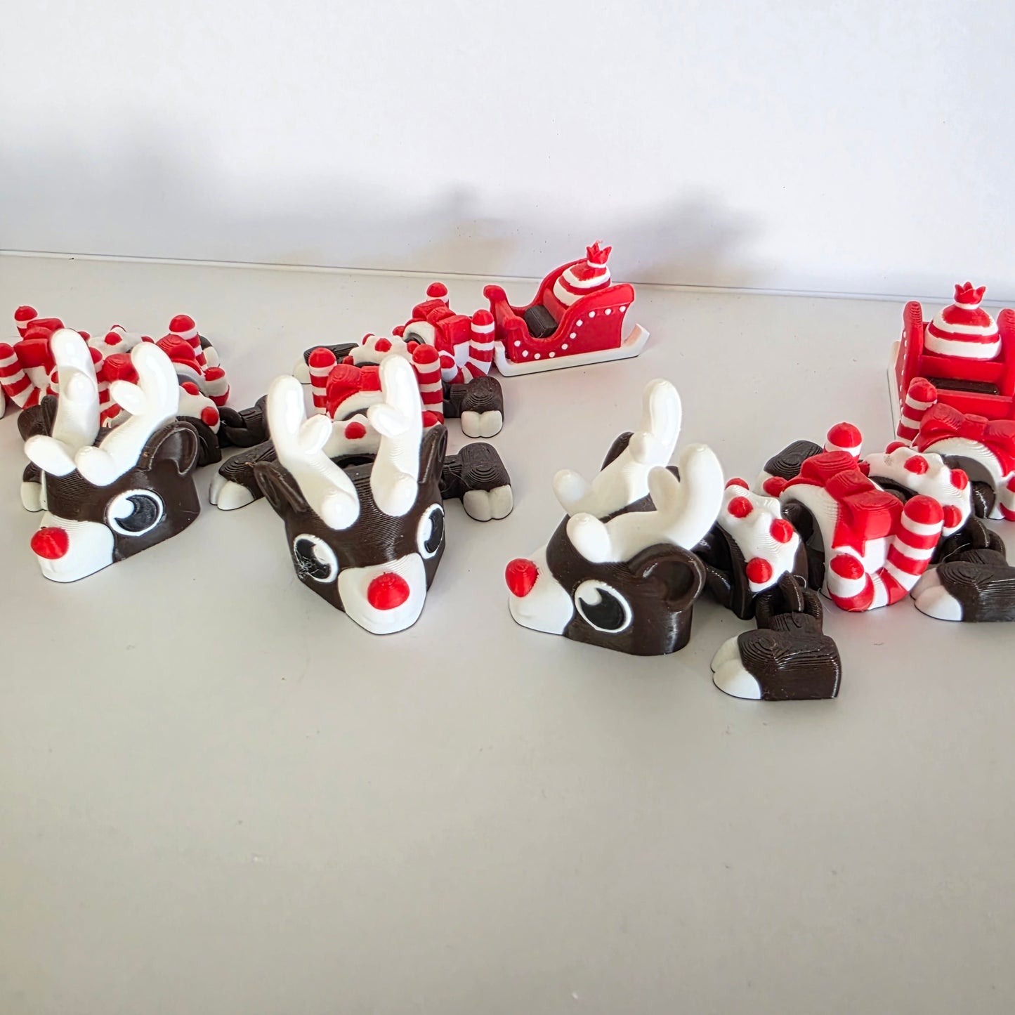 Articulated Flexi Christmas Reindeer Sled Dragon Poseable 3D Printed Toy