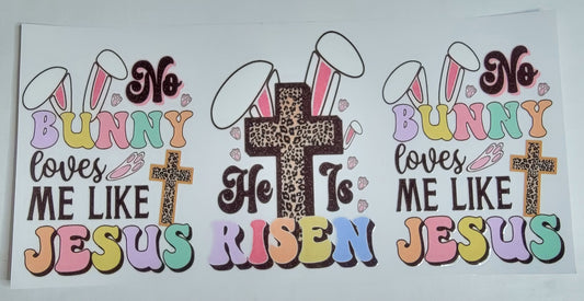 Easter He Is Risen - 16 oz Libby UV DTF Wrap RTS