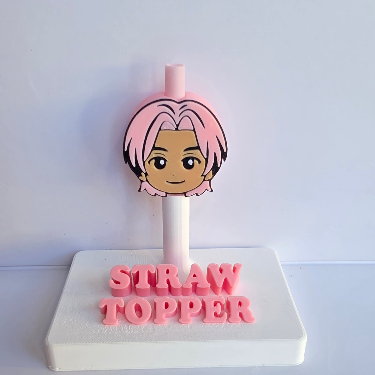 Saja Boy Pink Hair 3D Printed Straw Topper