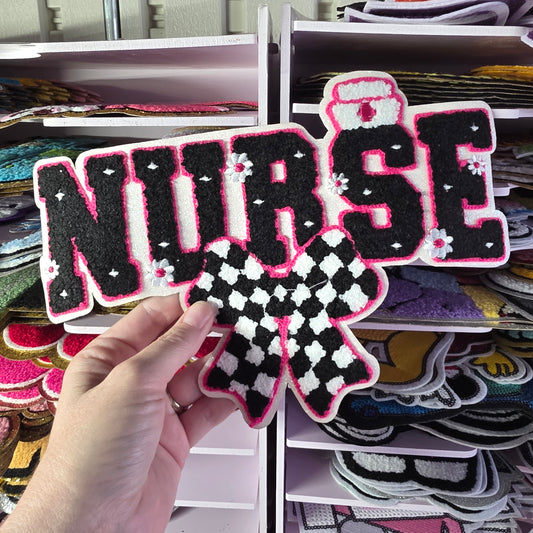 Checkered Nurse Chenile Patch