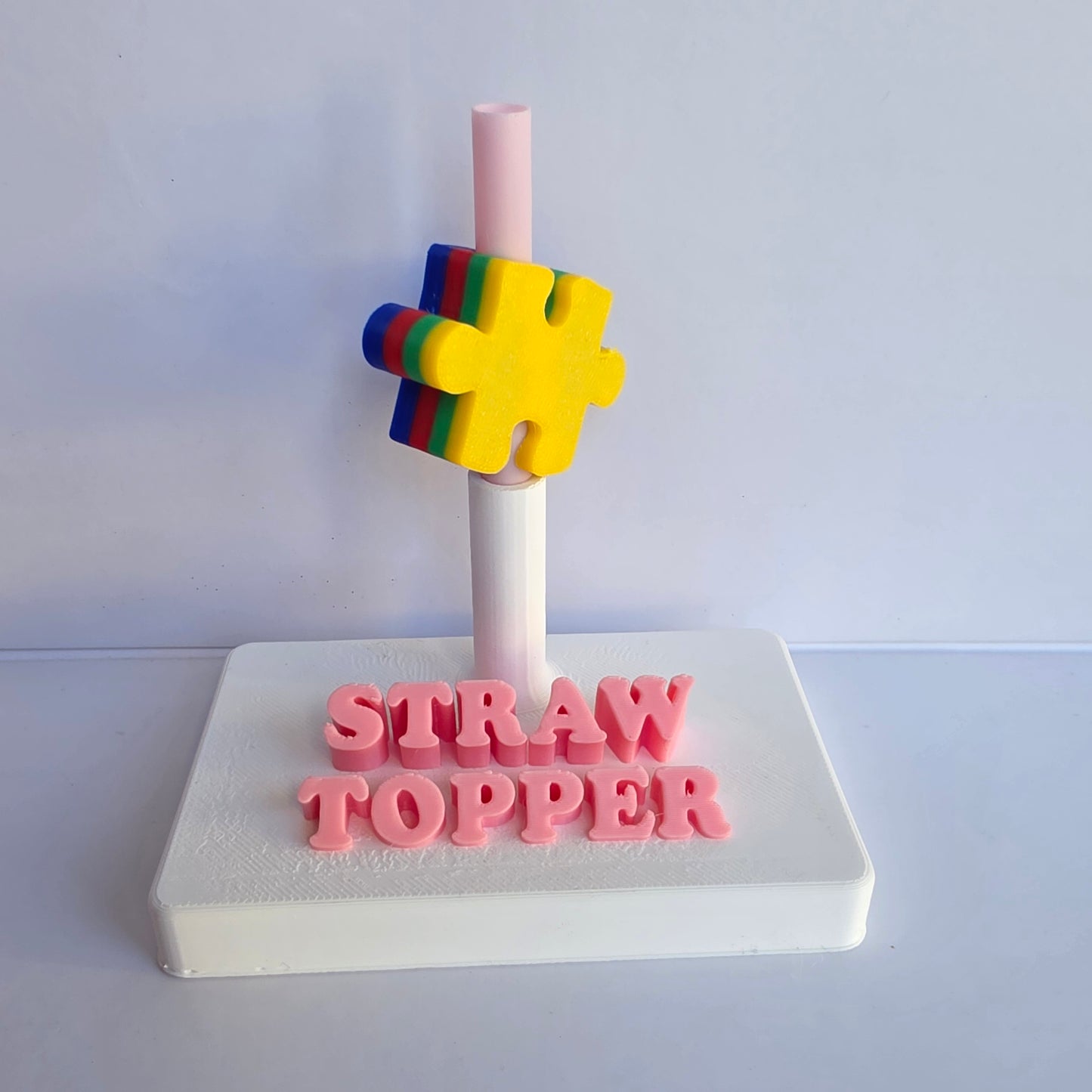 Autism Awareness 3D Printed Straw Topper