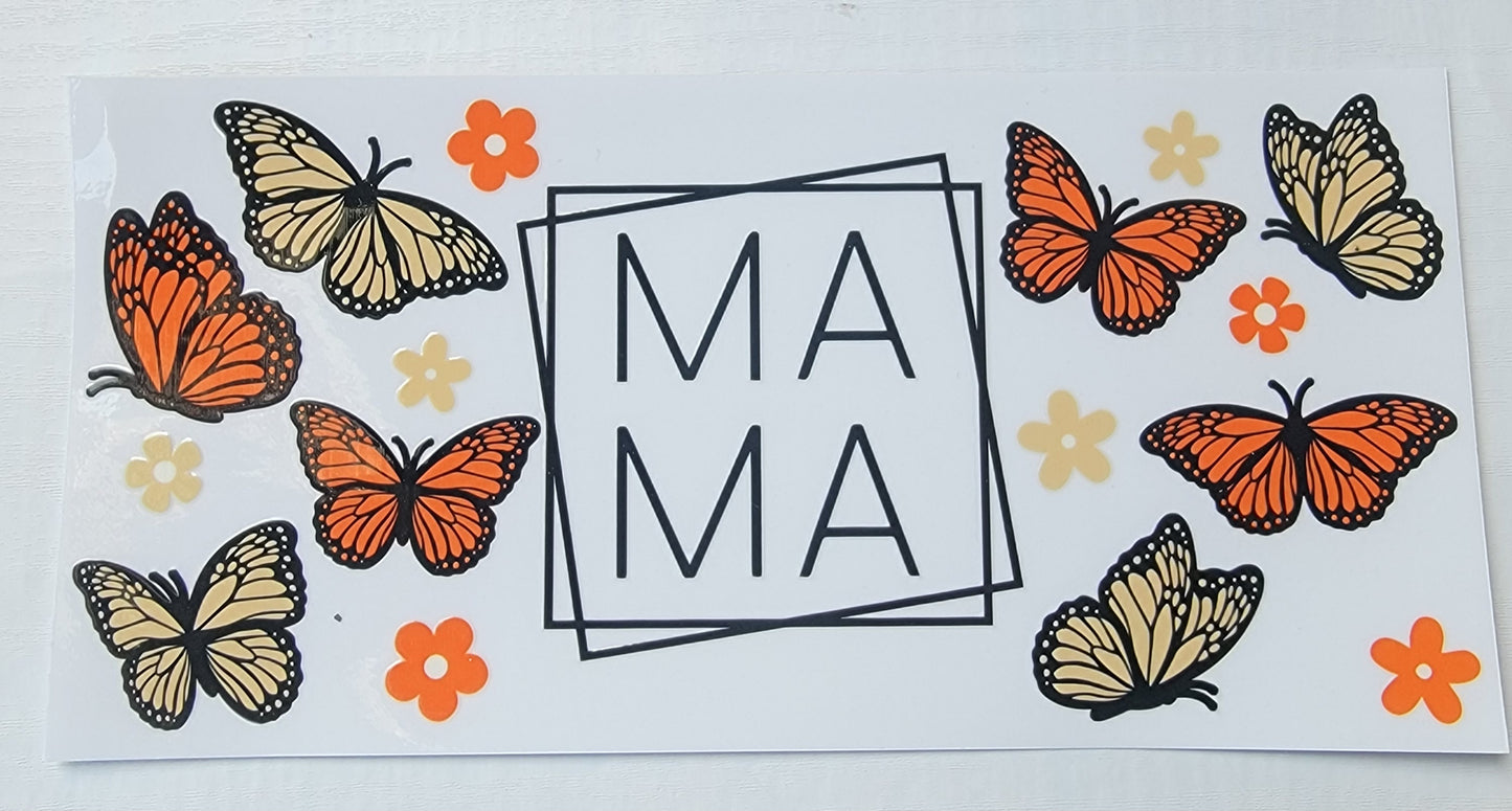 Ma MA Boho Butterflys - 16 oz Libby UV DTF Wrap RTS