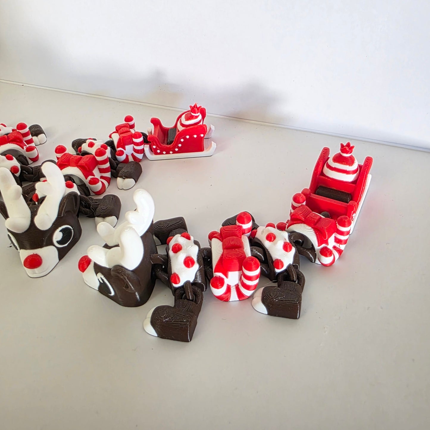 Articulated Flexi Christmas Reindeer Sled Dragon Poseable 3D Printed Toy