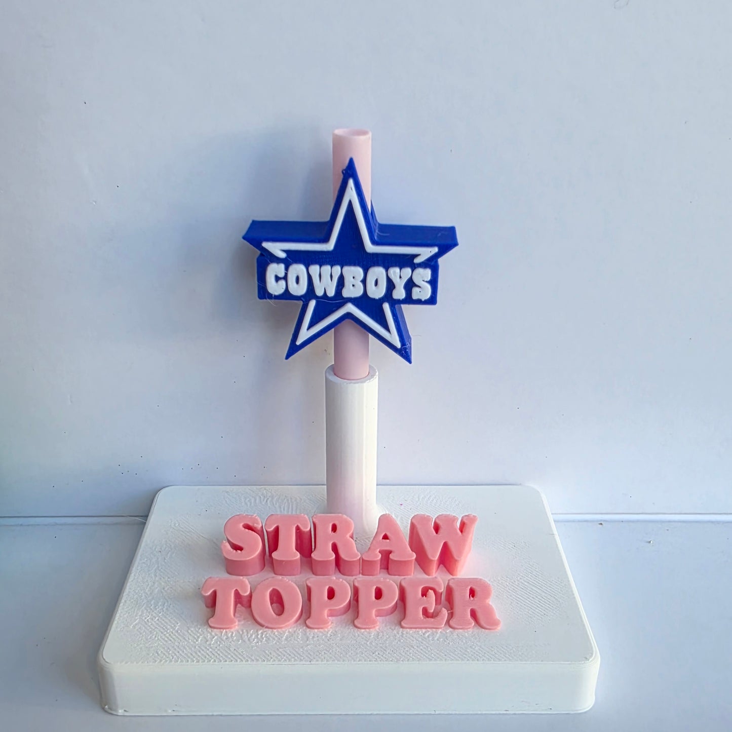 Football Cowboys 3D Printed Straw Topper