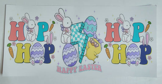 Easter Pastel Hip Hop - 16 oz Libby UV DTF Wrap RTS