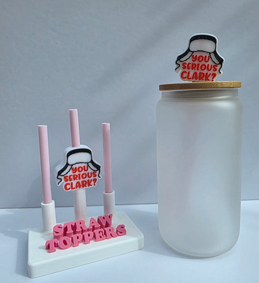 Christmas Serious Clark 3D Printed Straw Topper