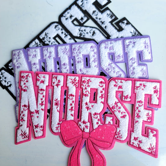 Nurse and Bow Chenile Patch