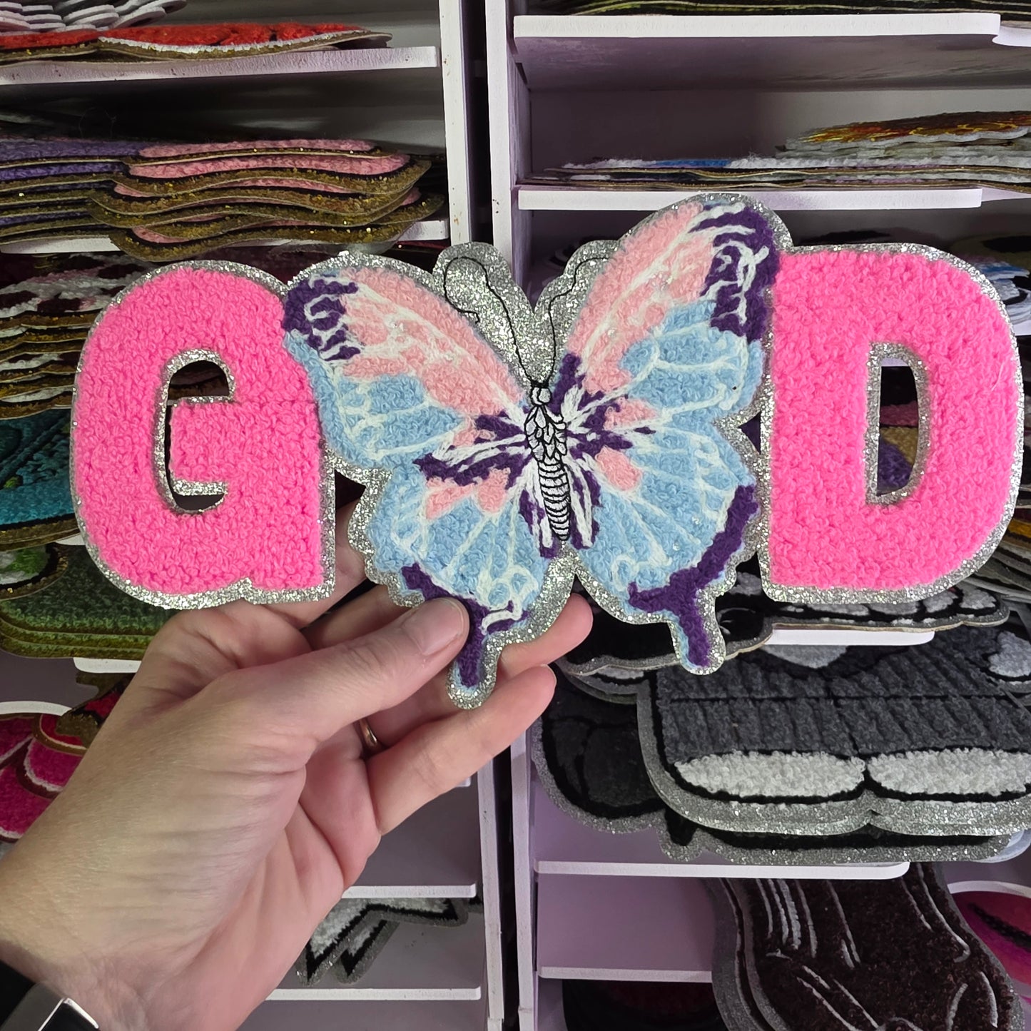 Faith God Butterfly - Chenile Patch