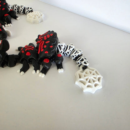 Articulated Flexi Christmas Black and Red Spider Dragon Poseable 3D Printed Toy