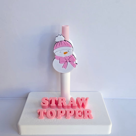 Christmas Winter Snowman 3D Printed Straw Topper