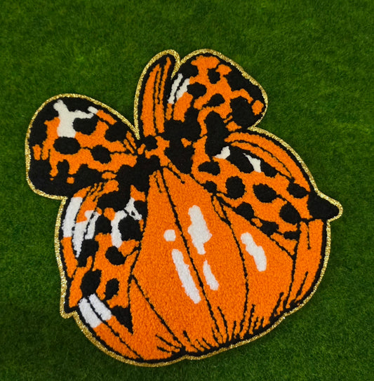 Animal Print Bow On Pumpkin Chenile Patch