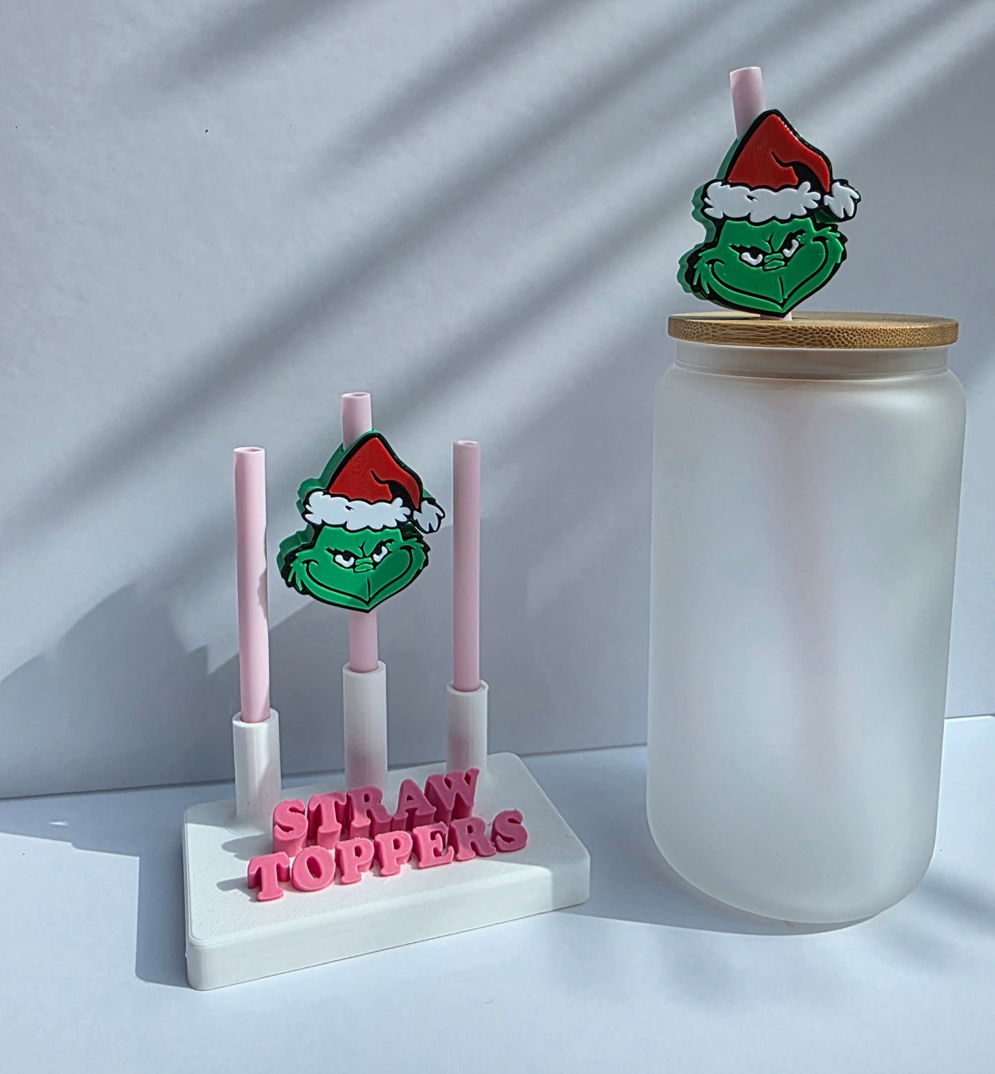 Christmas Mean Green Guy 3D Printed Straw Topper