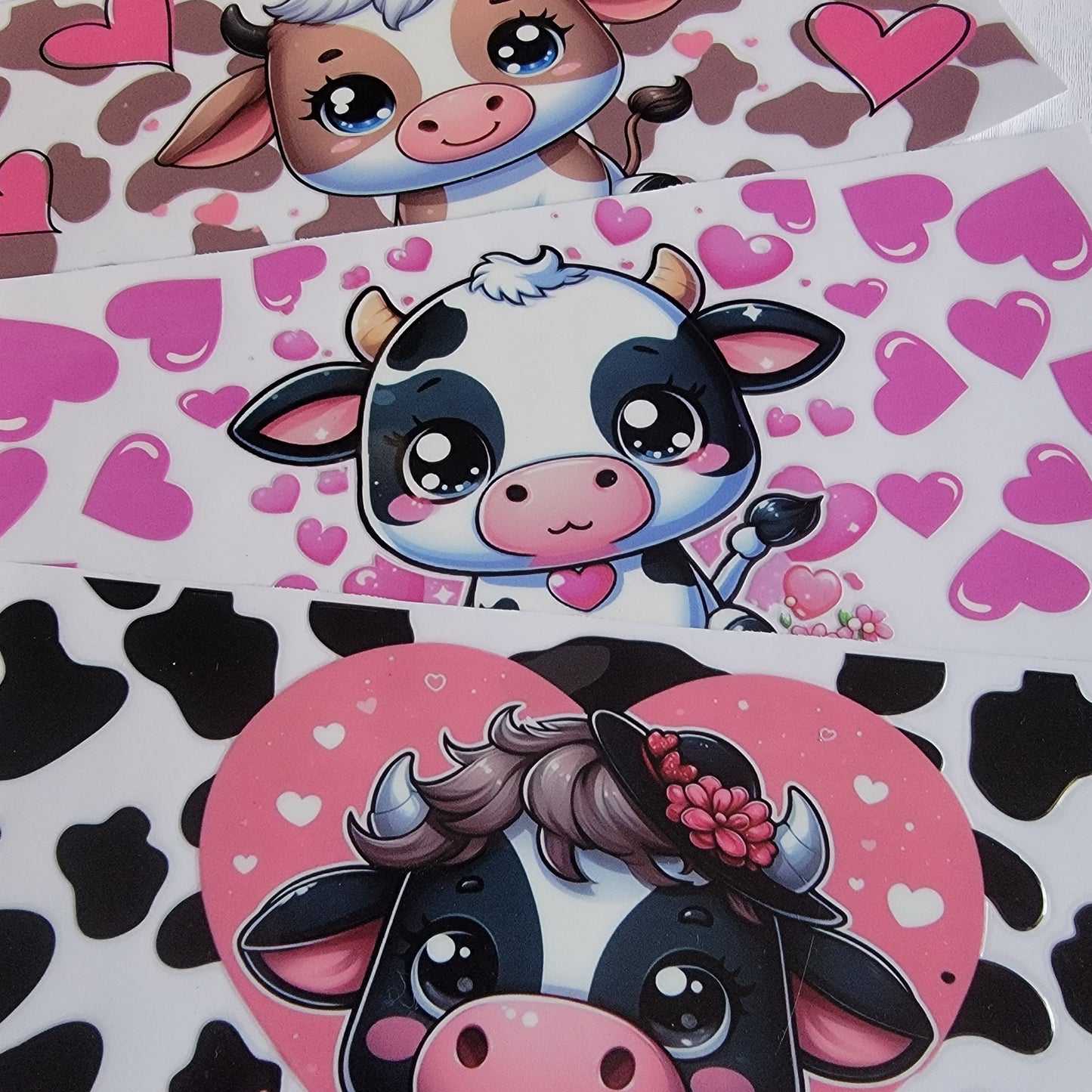 Brown Pink And Black Cow Print Cows Bundle - Libby UV DTF Wrap Bundle