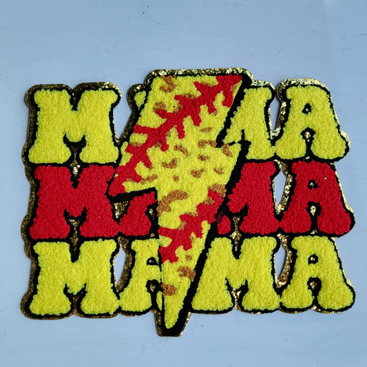 Softball Mama Bolt Chenile Patch