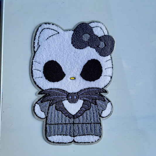 Skeleton Kitty Chenile Patch