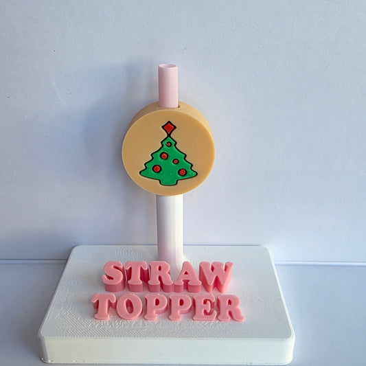 Christmas Tree Cookie 3D Printed Straw Topper